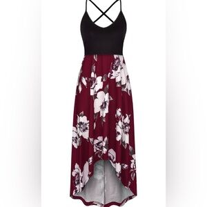 Baikea Black and Floral Maxi Dress